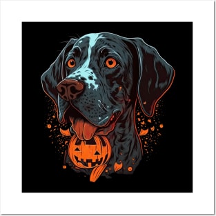 Pointer dog halloween Posters and Art